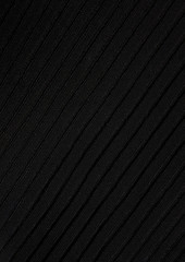 Dion Lee - Cropped cutout ribbed-knit turtleneck top - Black - UK 12