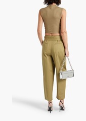 Dion Lee - Cropped ribbed cotton-blend jersey tank - Neutral - UK 16