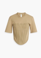 Dion Lee - Cropped ribbed cotton-jersey T-shirt - Neutral - UK 16