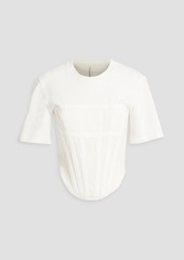 Dion Lee - Cropped ribbed cotton-jersey T-shirt - White - UK 8