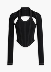 Dion Lee - Cutout ribbed cotton-blend top - Black - UK 8