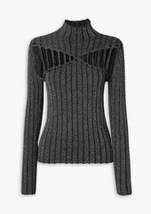 Dion Lee - Cutout ribbed-knit turtleneck sweater - Gray - L