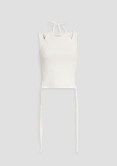 Dion Lee - Draped ribbed stretch-cotton jersey tank - White - UK 10