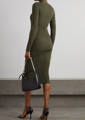 Dion Lee - Gradient ribbed cotton-blend midi dress - Green - UK 14