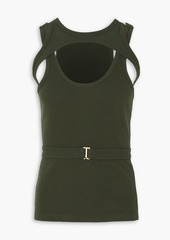 Dion Lee - Layered ribbed cotton-jersey tank - Green - UK 10