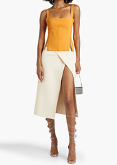 Dion Lee - Layered ribbed and stretch-knit bustier top - White - UK 10