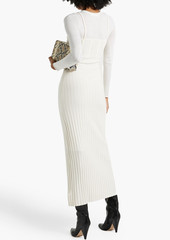 Dion Lee - Layered ribbed merino wool-blend midi dress - White - UK 4