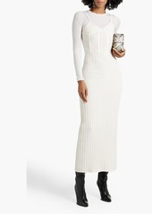 Dion Lee - Layered ribbed merino wool-blend midi dress - White - UK 4