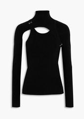 Dion Lee - Layered wool-blend turtleneck top - Black - UK 6