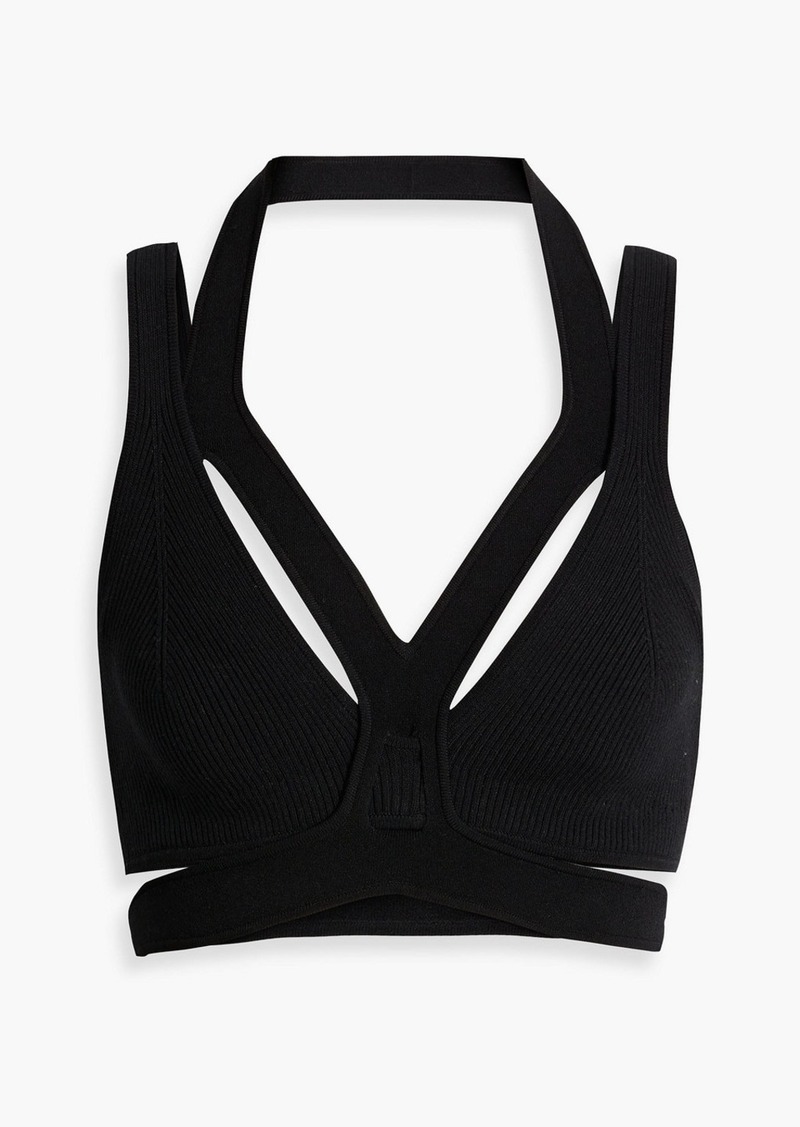 Dion Lee - Ribbed-knit bra top - Black - UK 10