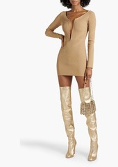 Dion Lee - Ribbed-knit mini dress - Neutral - UK 6