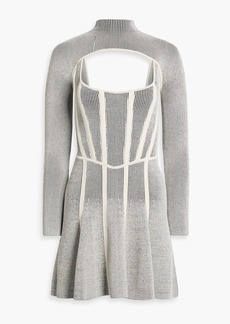 Dion Lee - Stirrup Corset layered mélange ribbed-knit mini dress - Gray - UK 12
