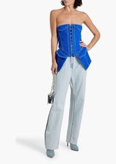 Dion Lee - Strapless cropped denim top - Blue - UK 4