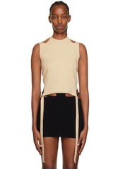 Dion Lee Beige Halter Tie Tank Top