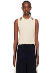 Dion Lee Beige Halter Tie Tank Top