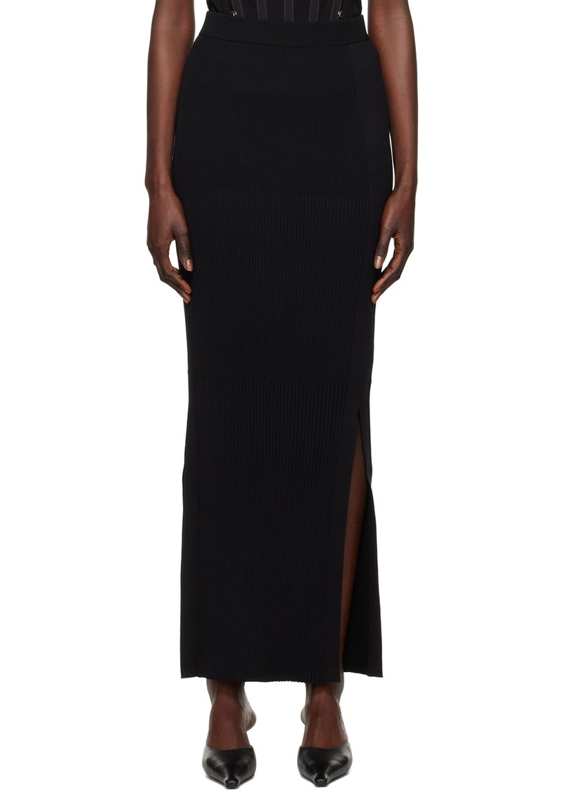 Dion Lee Black Gradient Rib Maxi Skirt