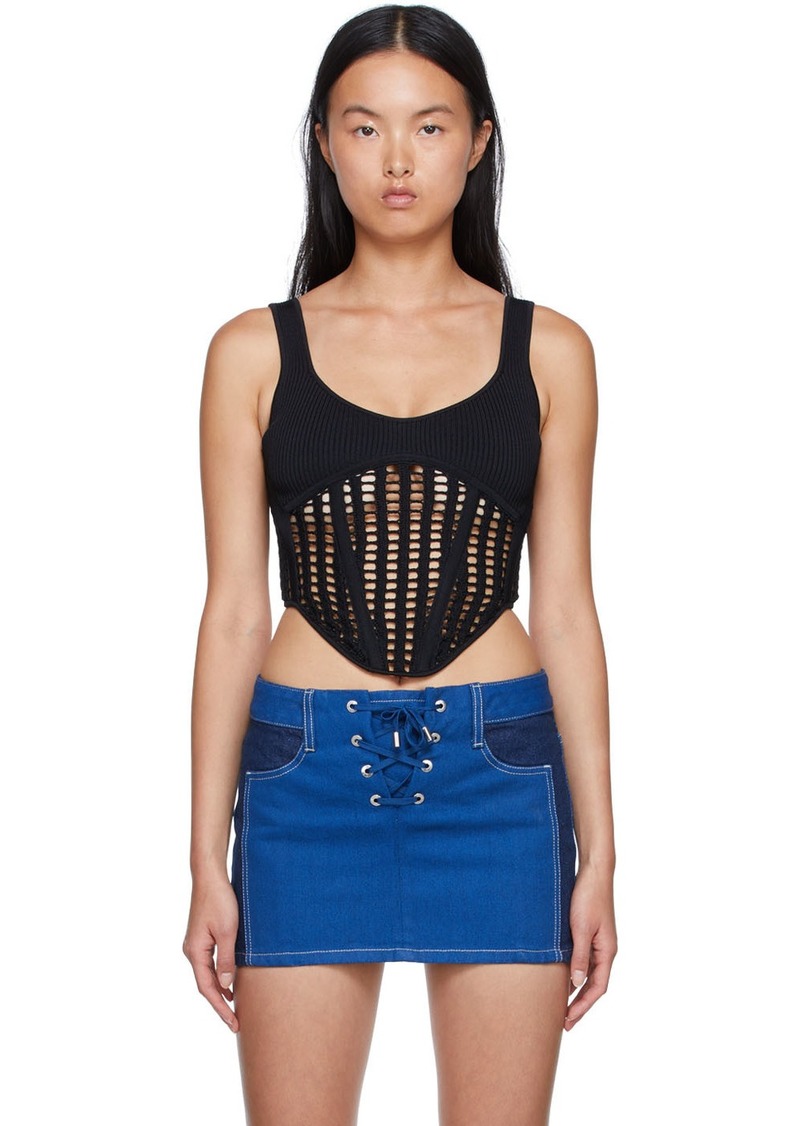 Dion Lee Black Recycled Viscose Tank Top