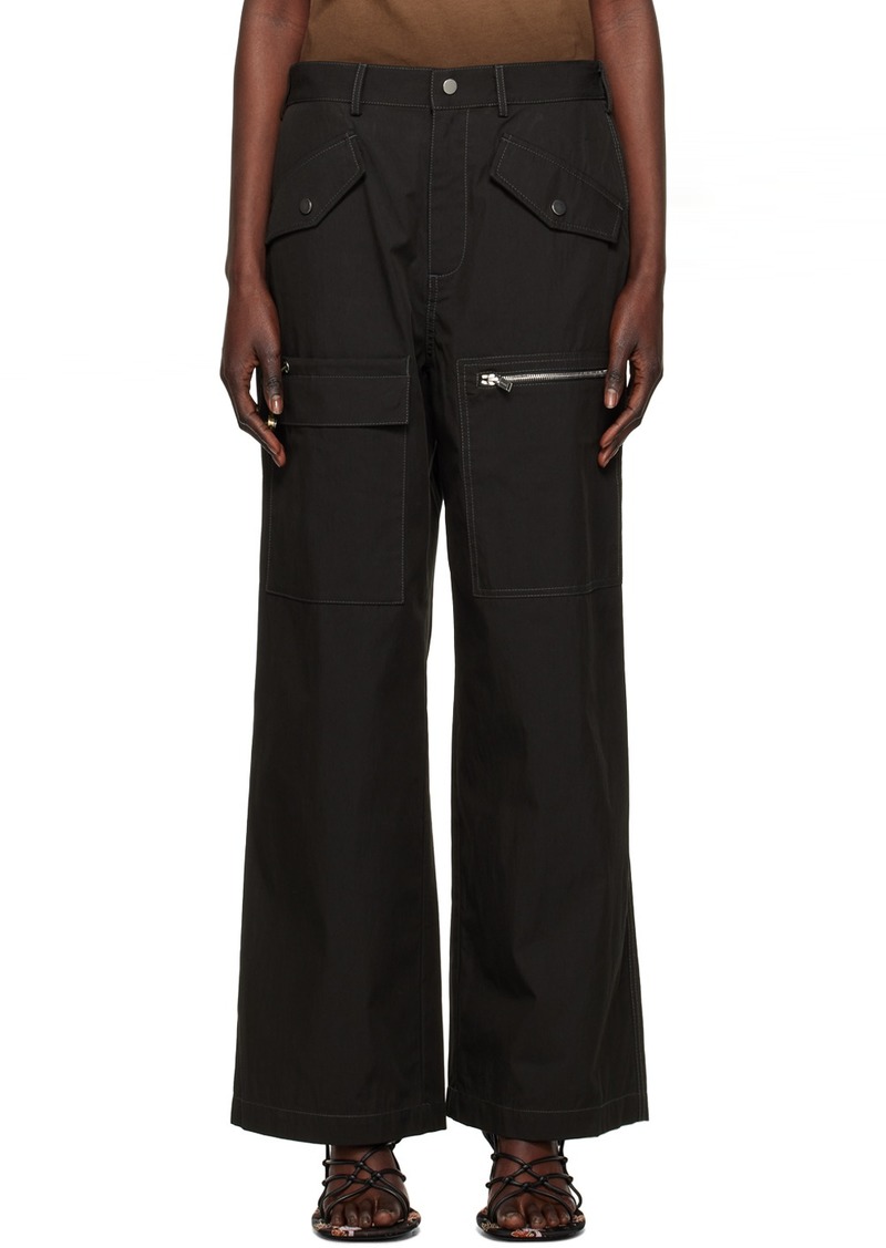 Dion Lee Black Slouchy Trousers
