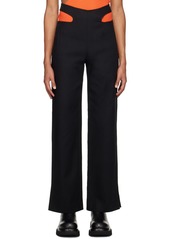 Dion Lee Black Y-Front Buckle Trousers