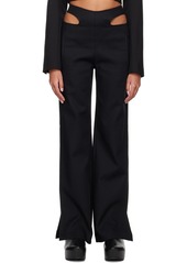 Dion Lee Black Y-Front Buckle Trousers