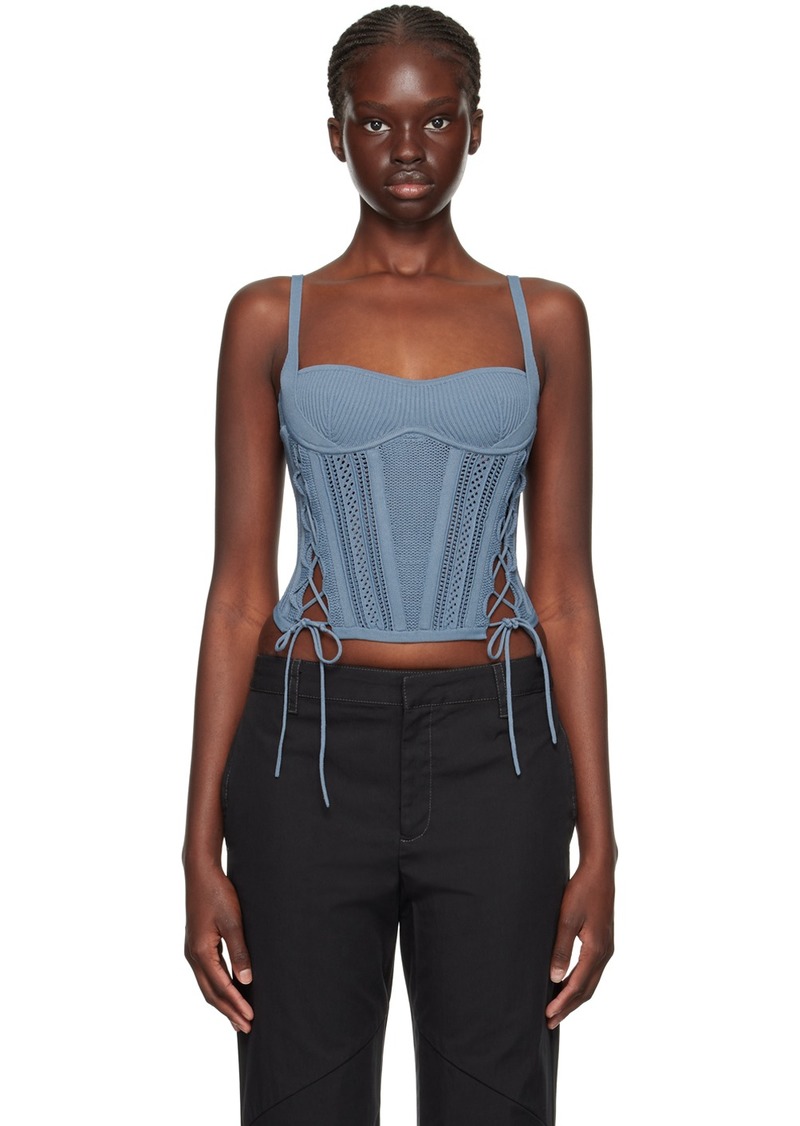 Dion Lee Blue Laced Tank Top