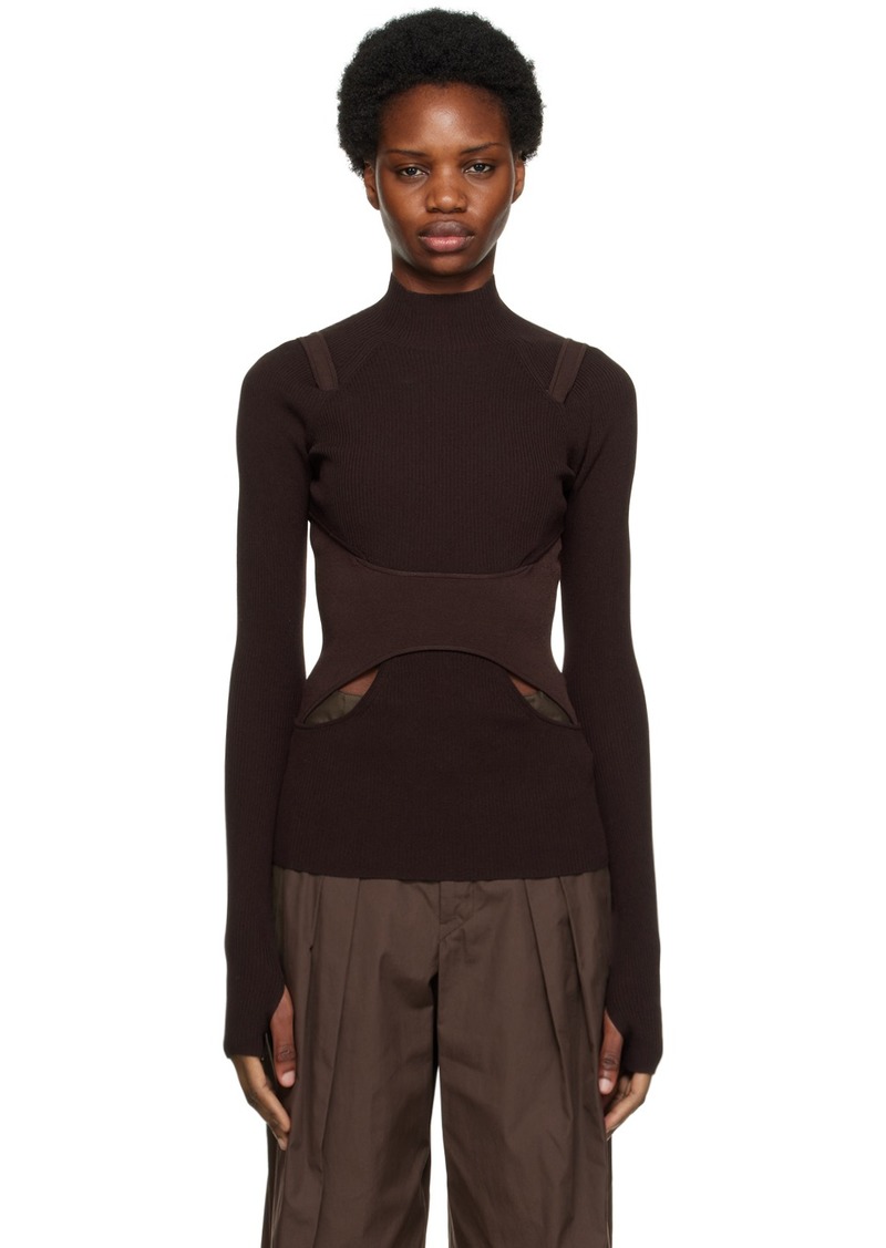 Dion Lee Brown Interlink Skivvy Turtleneck