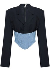DION LEE CORSET-STYLE CROPPED BLAZER
