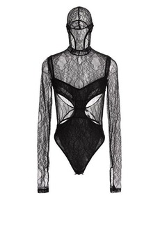 DION LEE Cut-out detail lace bodysuit