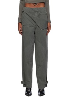 Dion Lee Gray Belted Shell Trousers