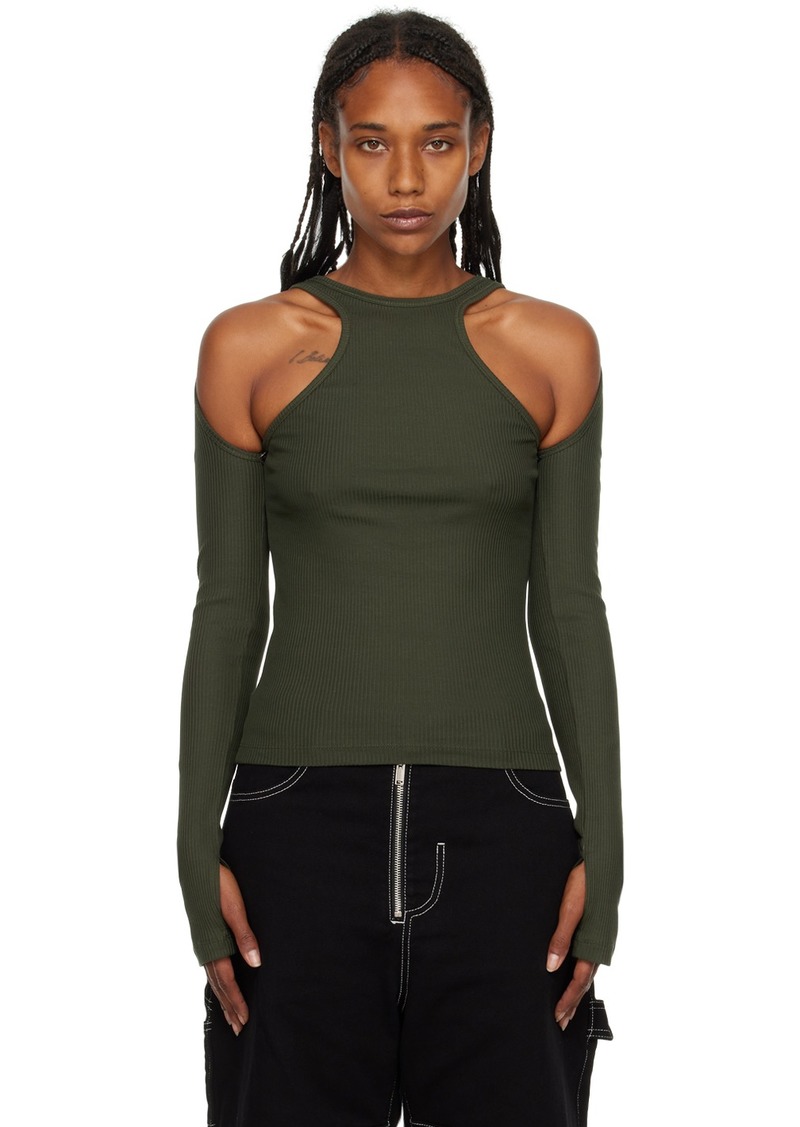 Dion Lee Green Shift Loop Long Sleeve T-Shirt