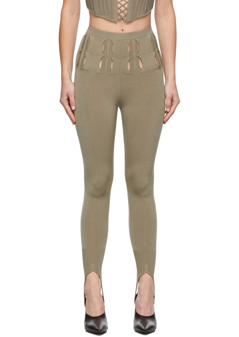 Dion Lee Khaki Double Stirrup Leggings