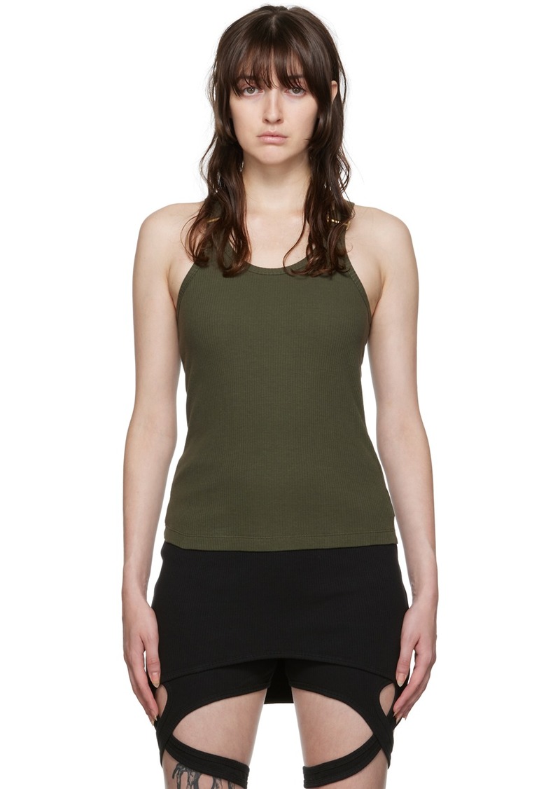 Dion Lee Khaki E-Hook Tank Top