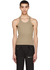 Dion Lee Khaki E-Hook Tank Top