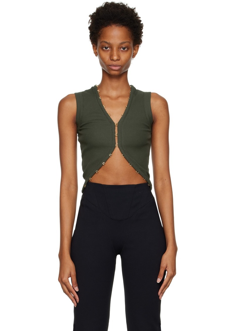 Dion Lee Khaki Hook & Eye Tank Top