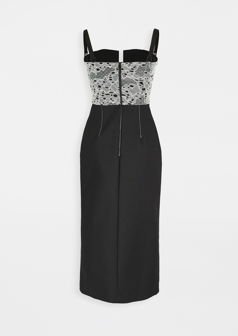 dion ruched midi cocktail dress