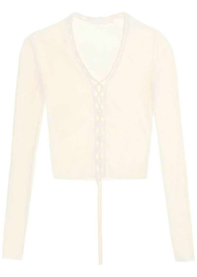 Dion lee lace-up cardigan