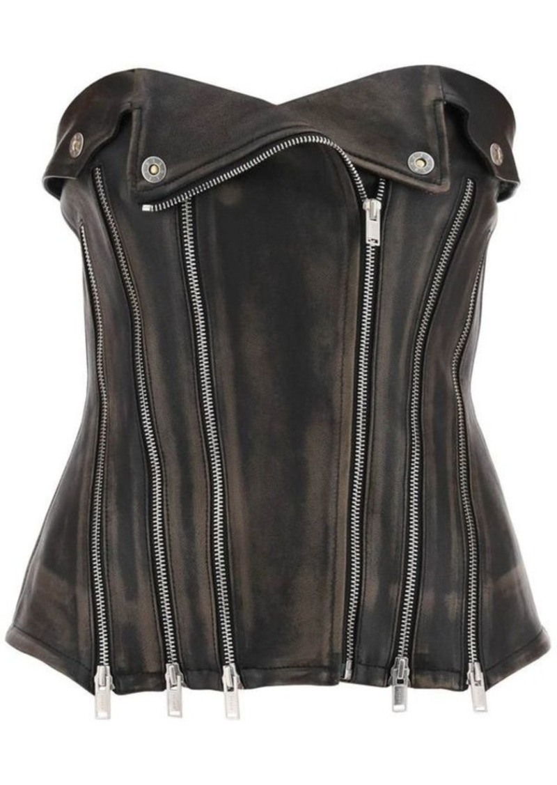 Dion lee leather biker corset top