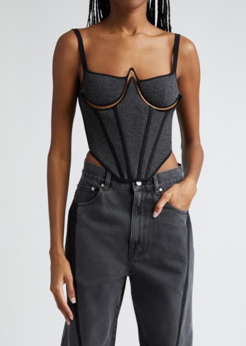 Dion Lee Reflective Wire Knit Corset Top