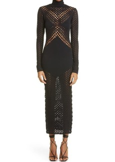 Dion Lee Seamless Cutout Long Sleeve Midi Tube Dress in Black at Nordstrom
