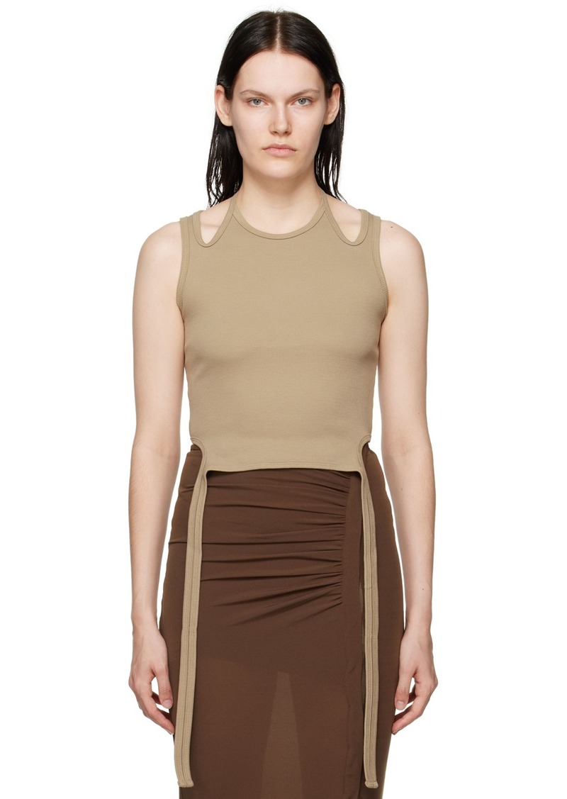 Dion Lee SSENSE Exclusive Brown Halter Tie Tank Top