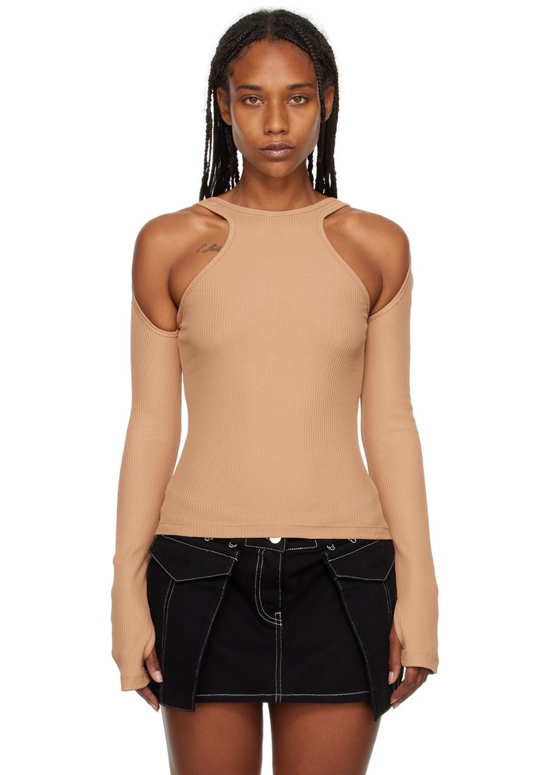 Dion Lee Tan Shift Loop Long Sleeve T-Shirt