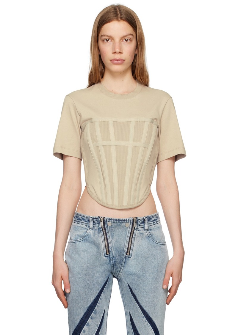 Dion Lee Taupe Corset T-Shirt