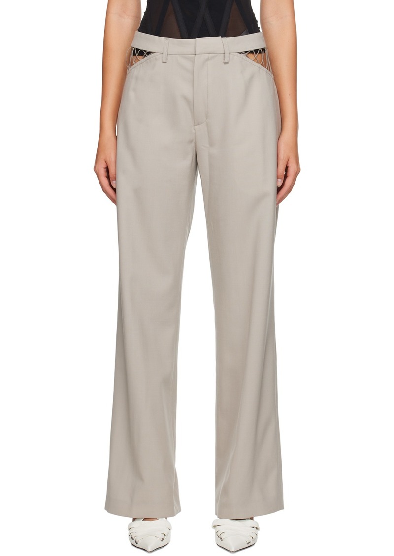 Dion Lee Taupe Lace Trousers