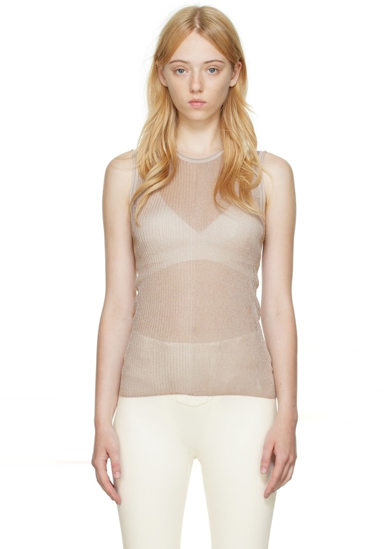 Dion Lee Taupe Rib Tank Top