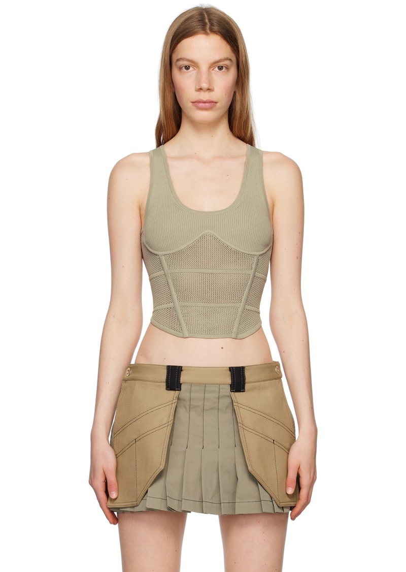 Dion Lee Taupe Sport Corset Tank Top