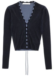Dion lee two-tone lace-up cardigan