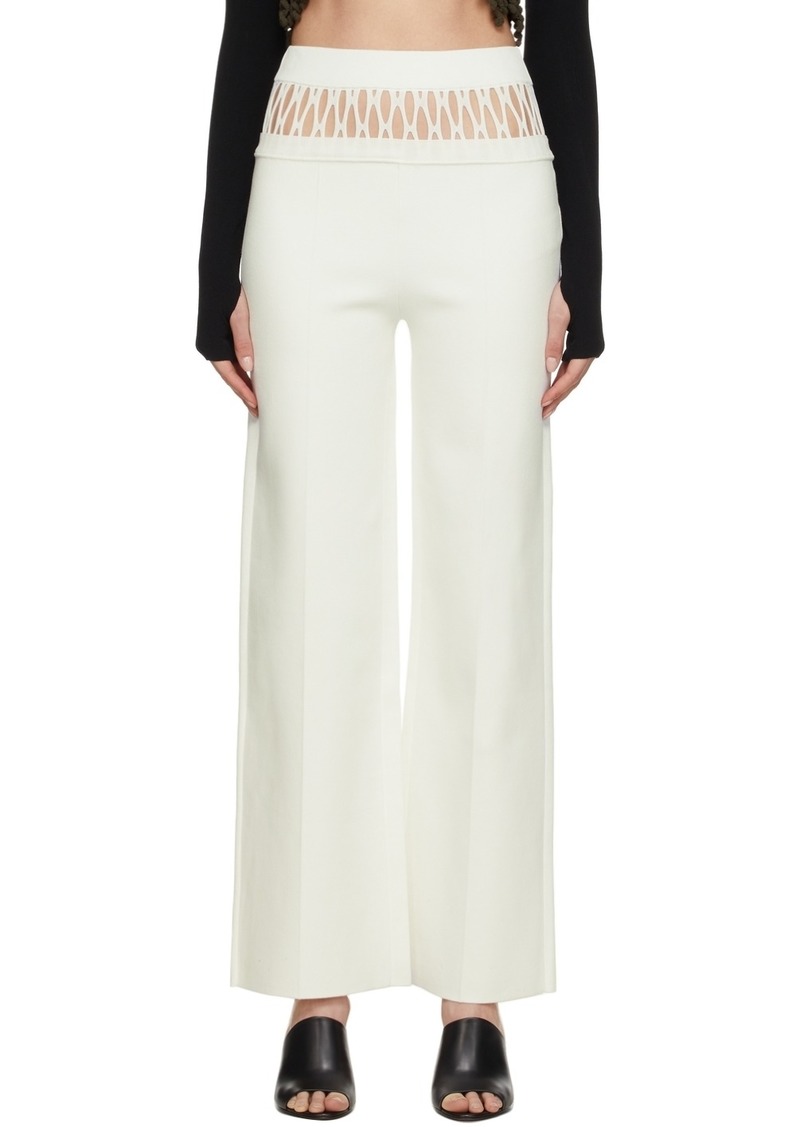 Dion Lee White Fishnet Tailored Trousers