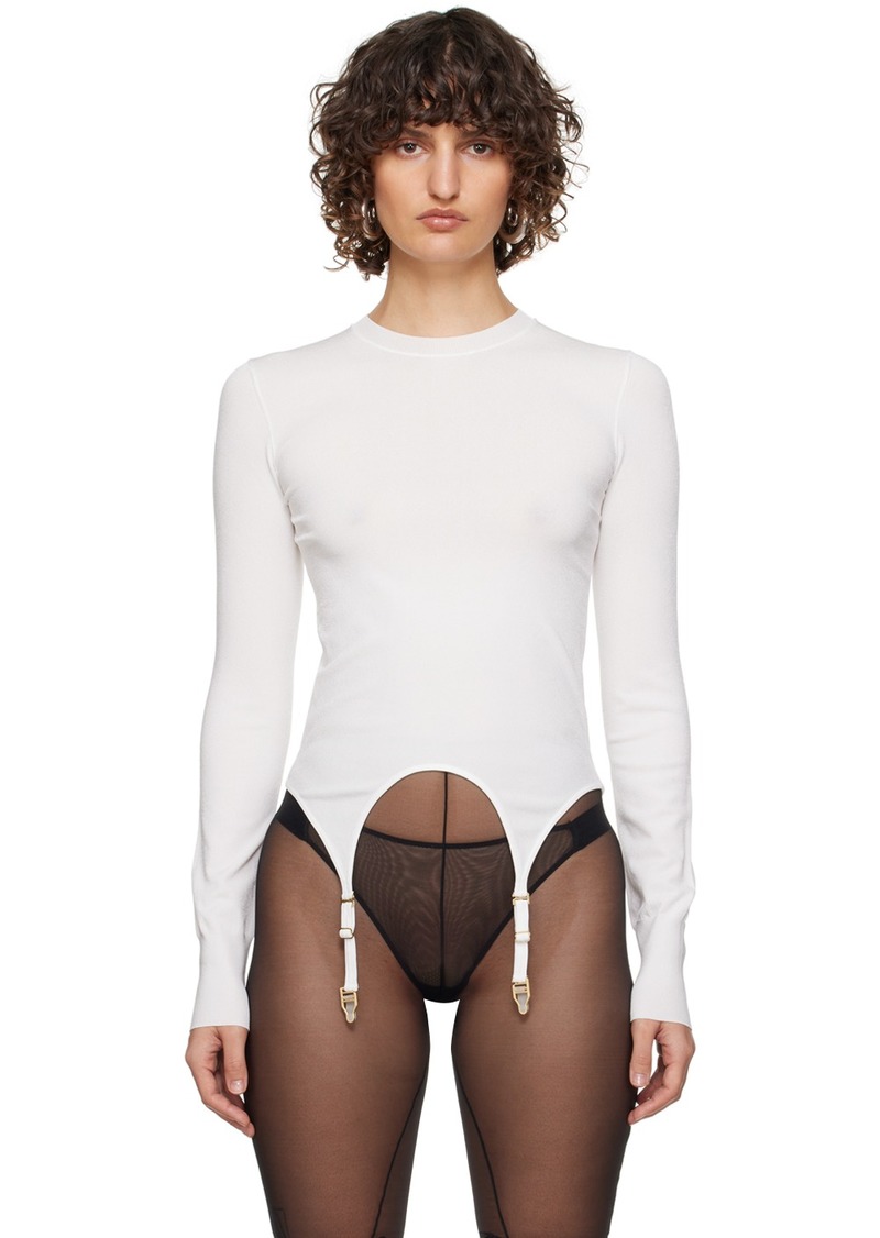 Dion Lee White Garter Long Sleeve T-Shirt