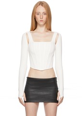 Dion Lee White Pointelle Long Sleeve Corset & Cardigan