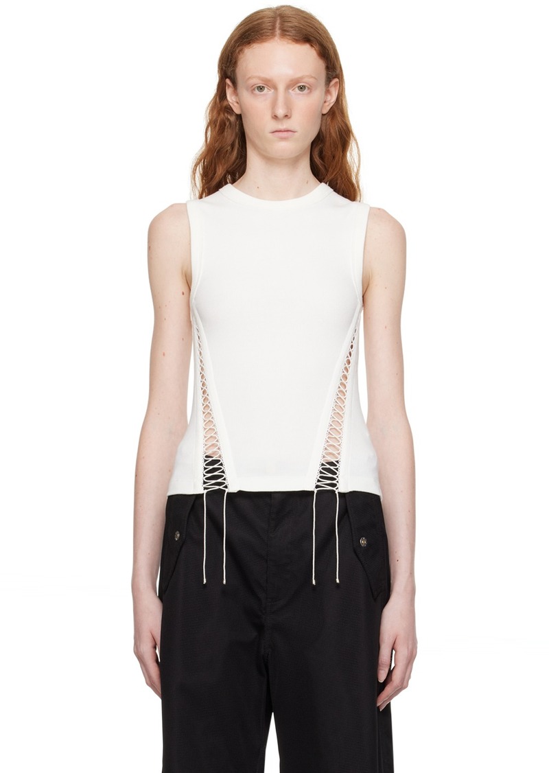 Dion Lee White Ribbed Tank Top